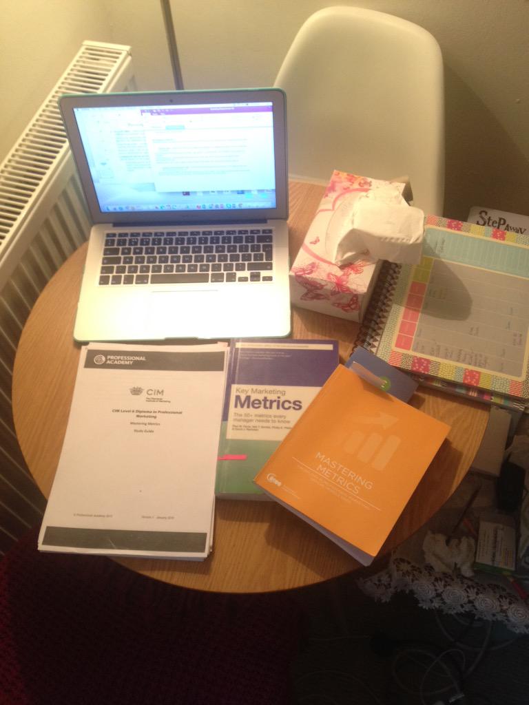 Tilly_Gray91's tweet photo. Come down with a nasty cold this week 😢some light #CIM work to keep me sane🙏 #marketerinthemaking #metrics 😷👷 http://t.co/gy0yVj150U