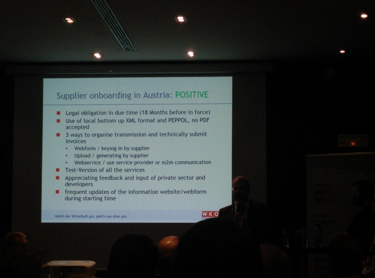 ePRIOR_EU's tweet photo. Austria's experience: the positive #EXCS15 #einvoicing http://t.co/hbbH1rHNan