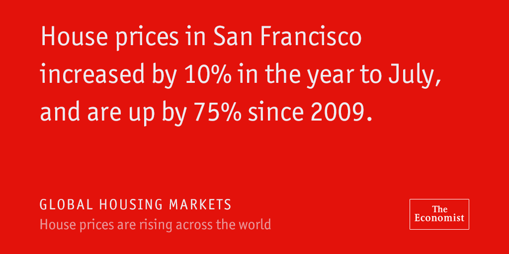TheEconomist's tweet photo. House prices have risen in 21 out of the 26 economies we track http://t.co/xmw0l5M3Pd http://t.co/OKaezjmNjA