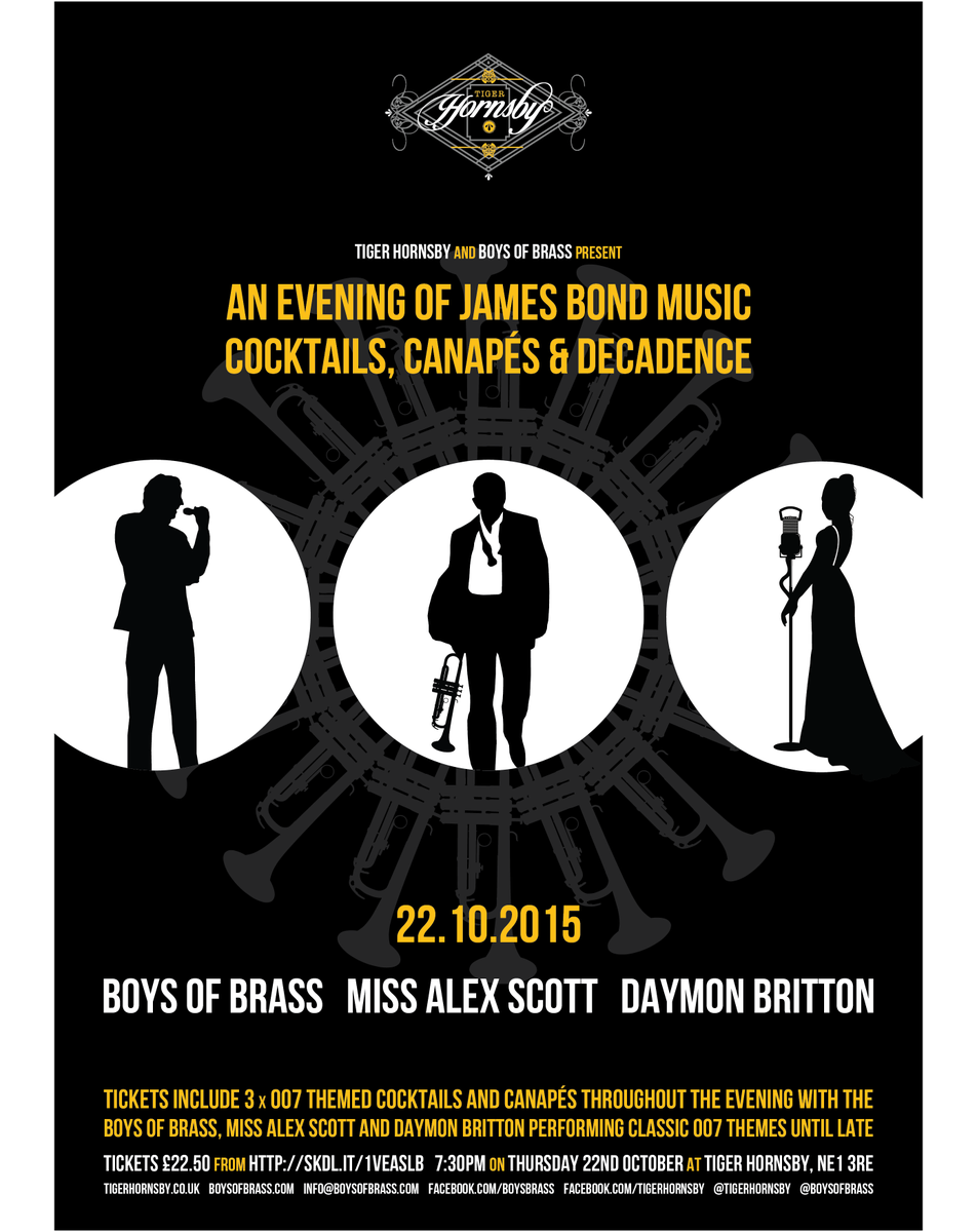 Get tickets for our 007 party at <a href="/TigerHornsby/">Tiger Hornsby</a> Oct 22nd! Music, cocktails &amp; canapés! skdl.it/1VEASLb