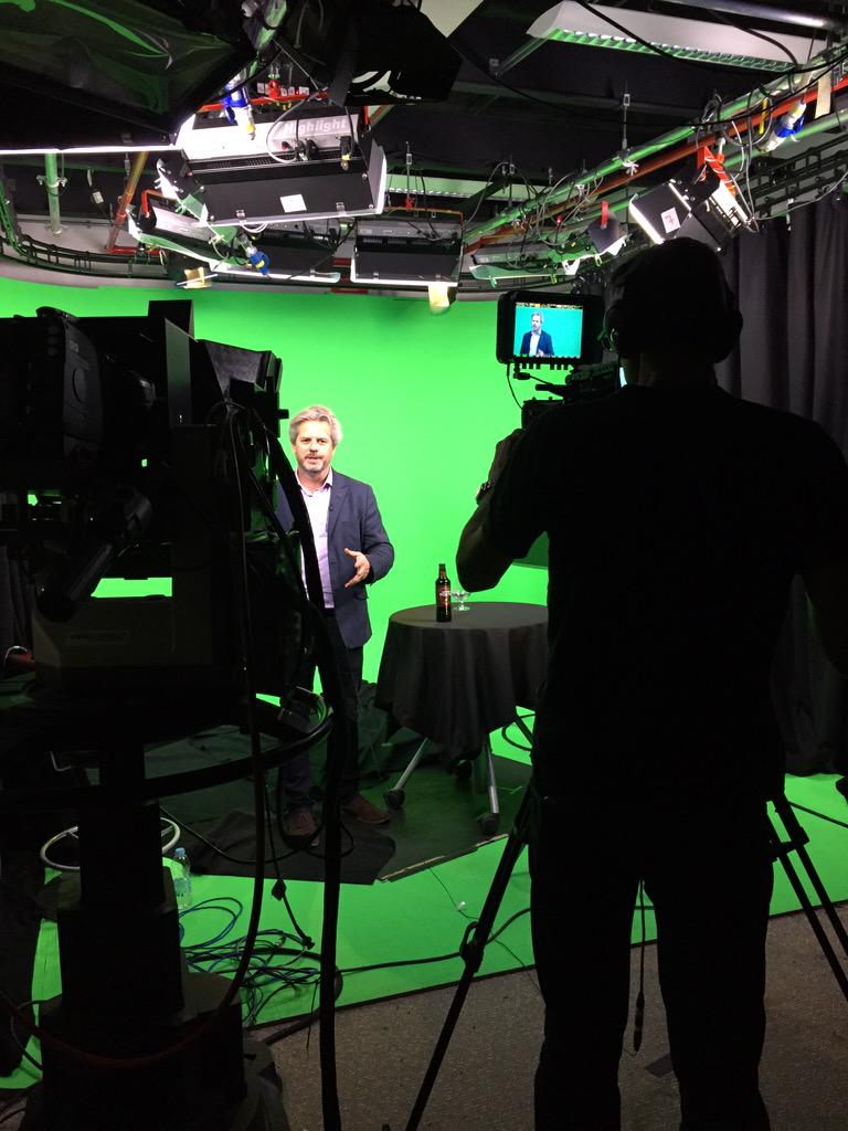 beerandpub's tweet photo. BBPA's beer sommelier @stevelivens at @SkyNews today recording his #BBPAdinner #beermatch like a pro! http://t.co/oQ6BGSwLSj