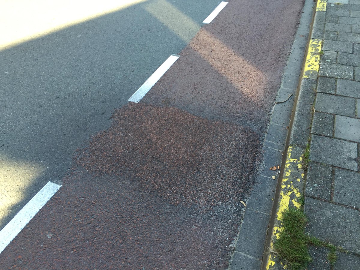 PaveRentNL's tweet photo. Gekleurde asfaltreparaties en/of selectieve slijtlaag zijn ook mogelijk met blowpatchen @PaveRentNL. #asfaltreparatie http://t.co/Ua78S1dCfj