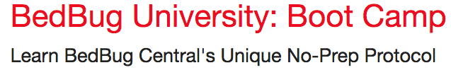 Only 2 spots left for BedBug University's Boot Camp! Register today! 12/1-12/4 bit.ly/1UWZ6mS #BedBugCentral