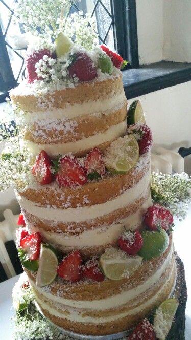 Lime and coconut naked wedding cake - sounds delicious! #wedding #cake