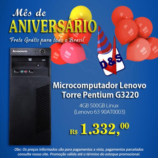Mais promoção para você!!! Microcomputador Lenovo Torre Pentium G3220
desinformatica.com.br/Microcomputado…) #fretegratis