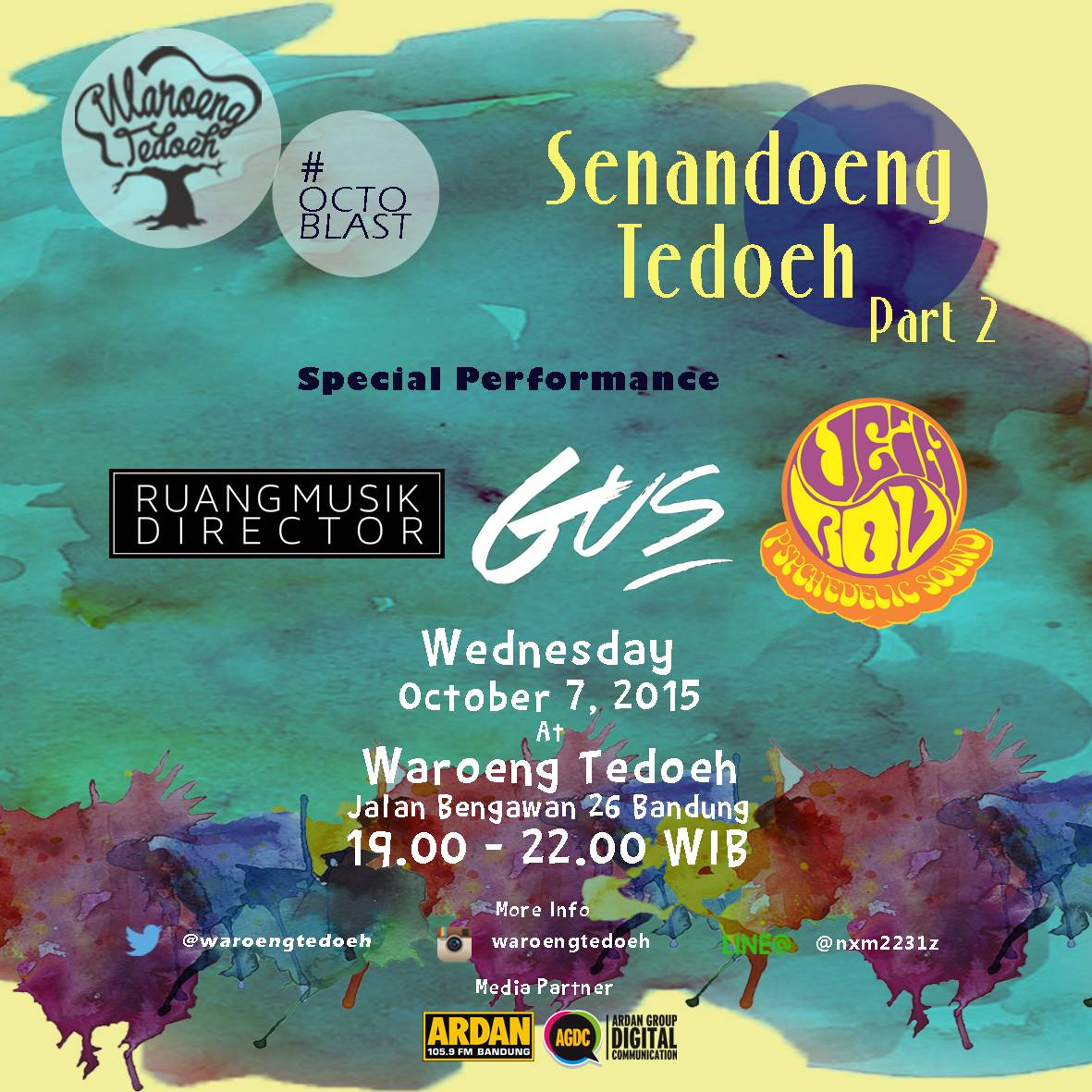 Yuk besok ke <a href="/waroengtedoeh/">waroengtedoeh</a> jam 7 malem! Bakal ada <a href="/rmdirectors/">RUANG MUSIK DIRECTOR</a>, <a href="/veinrovsound/">veinrov</a> &amp; Gus di #SenandoengTedoeh nya :)