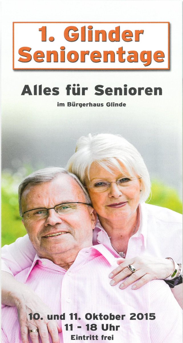 Die 1. #Glinder #Seniorentage beginnen am #Wochenende
Wir hoffen auf #viele #Besucher zur #Seniorenmesse in #Glinde
