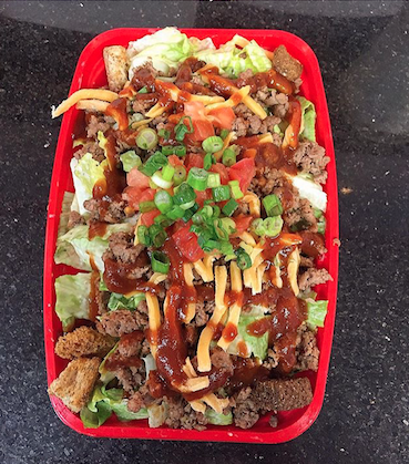 musclemakerct's tweet photo. Lean &amp; Mean Cheeseburger Salad! The name says it all come down and try this one! http://t.co/KgFJuw39SV