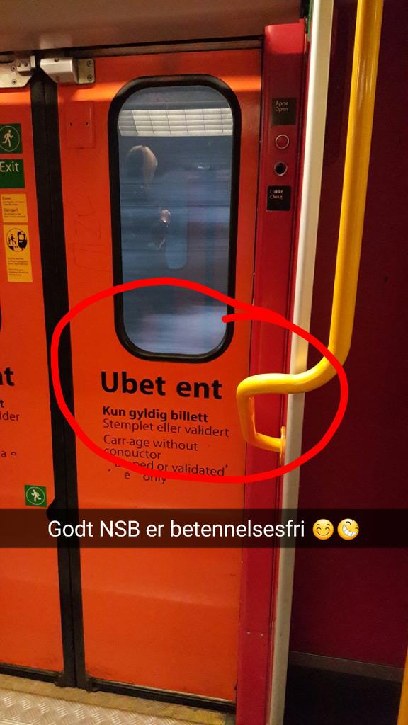 EOskarsen's tweet photo. @nsb_no er betennelsesfri - til dere som var i tvil! #humor #lokaltog #linjeL2 #hjemfrajobb http://t.co/rBZ76HjyGT