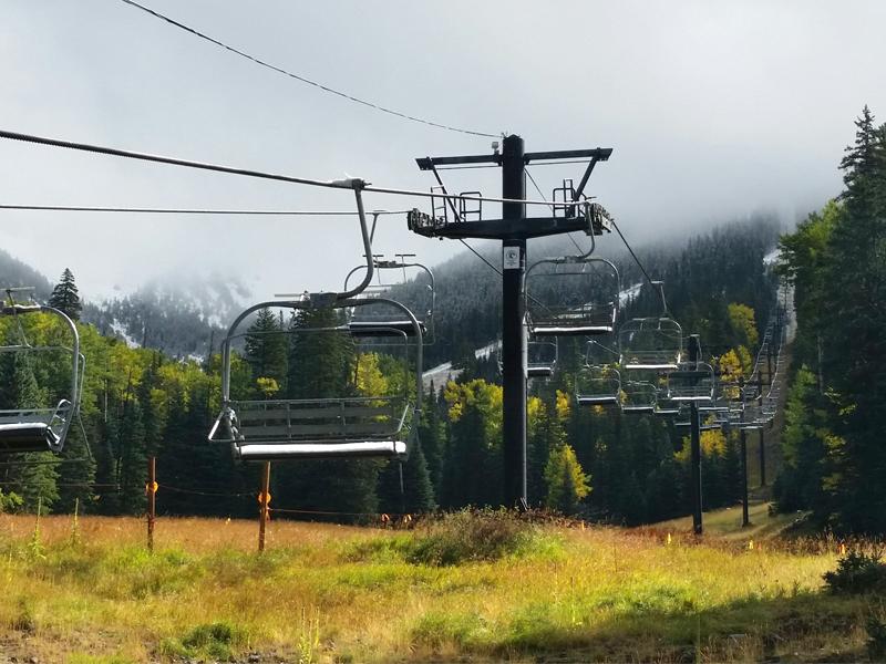 AZSnowbowl's tweet image. First #snow on the Peaks? You bet! Just above the 10,300 ft line!
