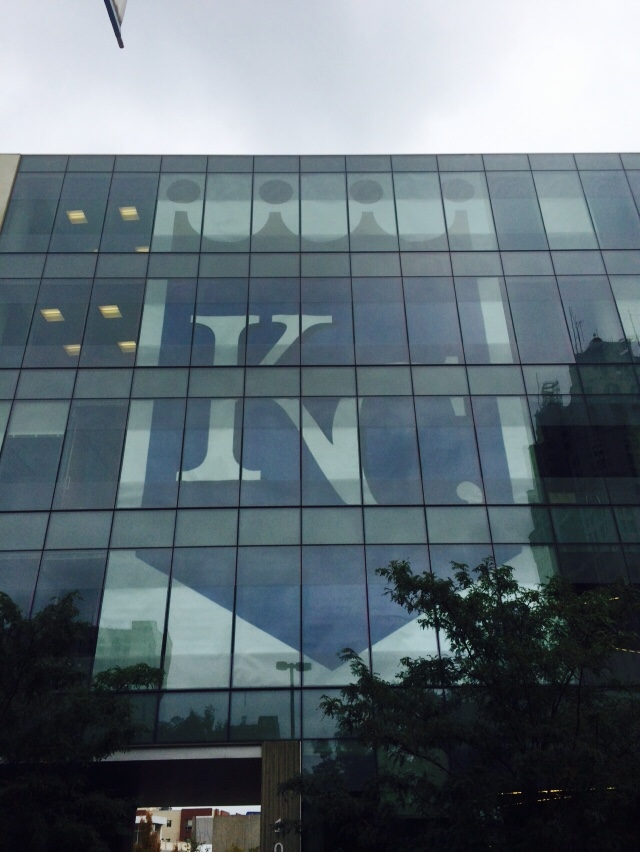 KansasCity's tweet photo. Check out the #Royals logo on the windows of the @JEDunn KC building. #TakeTheCrown #KCTrueBlue pride! http://t.co/F2V8vsJgdC