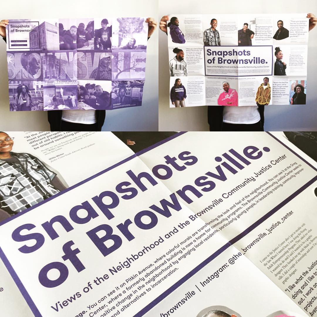 Sneak Peek of Snapshots of Brownsville. Poster/editorial piece we made for the Brownsville Community Justice Center.