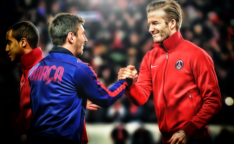MisterCalvoChip's tweet photo. David Beckham: "Cuando Messi pasó corriendo como un rayo al lado mío, supe que era momento de retirarme" http://t.co/j654UUqUN3
