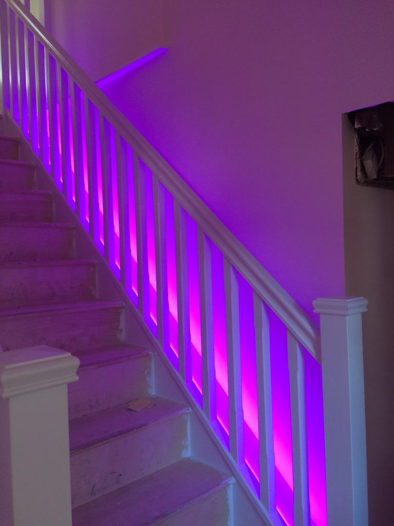 scselectricaluk's tweet photo. LED illuminated stairway. Great feature for any new business. http://t.co/XCGcqHFpB2