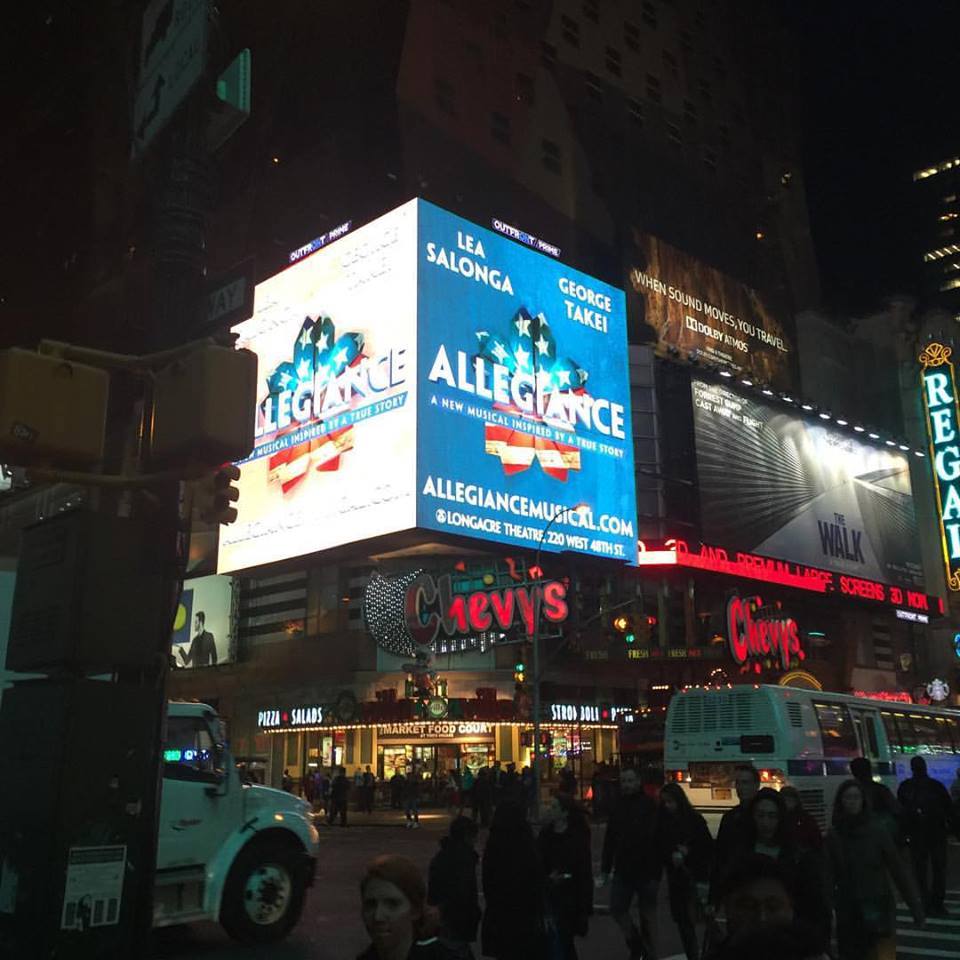 allegiancebway's tweet photo. Have you spotted our Times Square billboard? http://t.co/KdsuWA3VyP