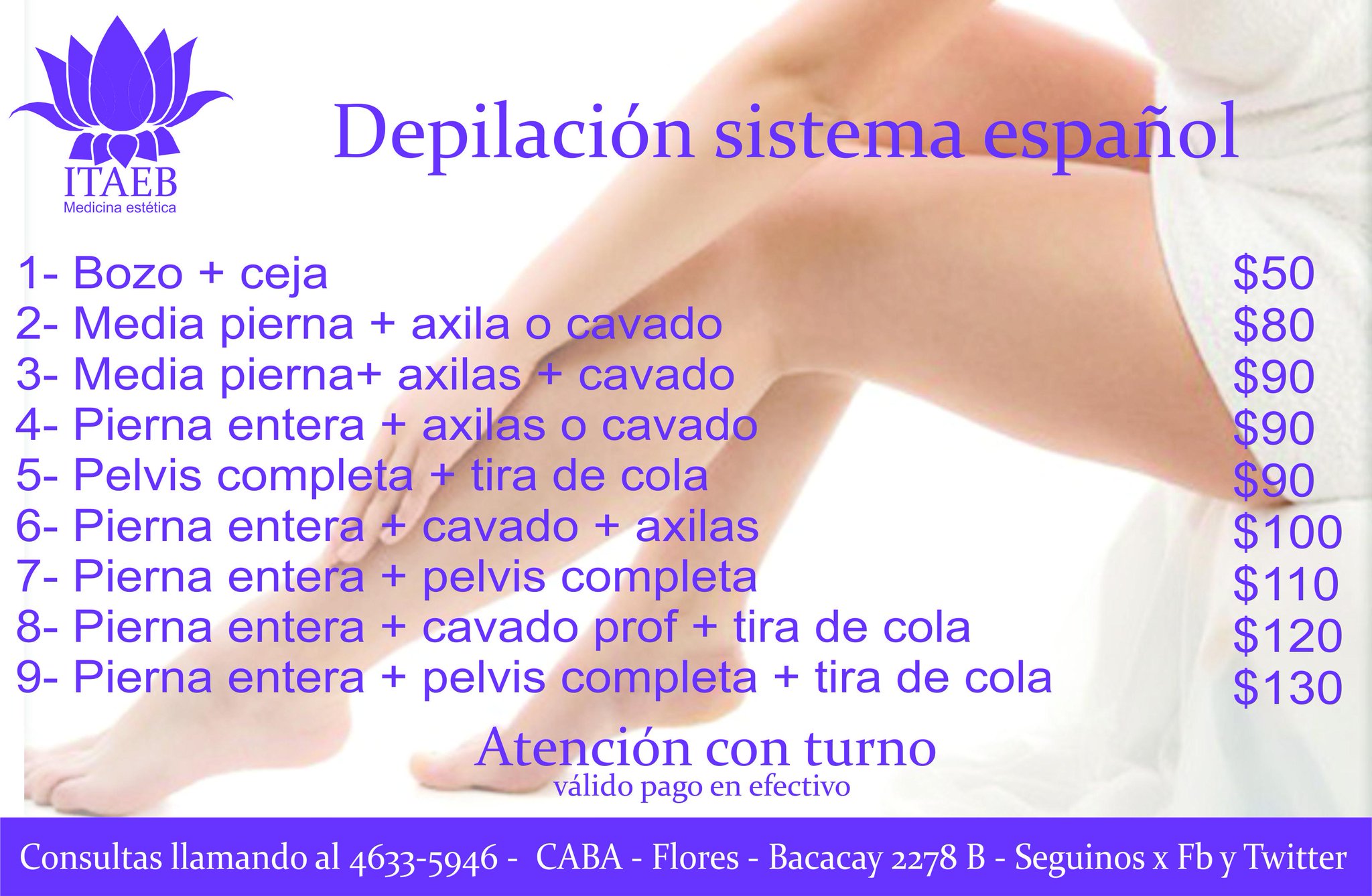 Depilacion media pelvis sale