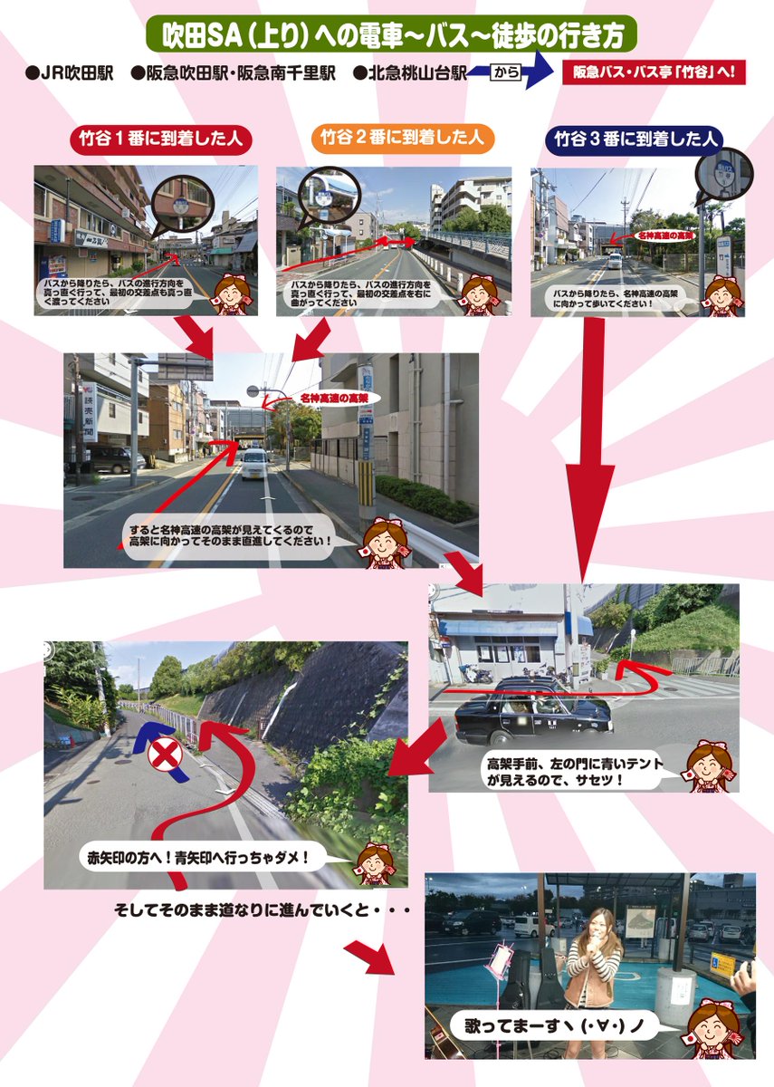 山口采希youtube見てね On Twitter 吹田sa 上り への徒歩の行き方です O O車じゃなくても大丈夫です O O Http T Co G5bh6ccwo6 Twitter