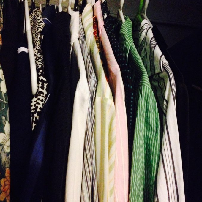 Going through my closet, switching fall/summer clothes. Hm, something tells me I&rsquo;m a big fan of vertical<a href="/tag/nerdistpresents"class="tags"><span>#nerdistpresents</span></a>