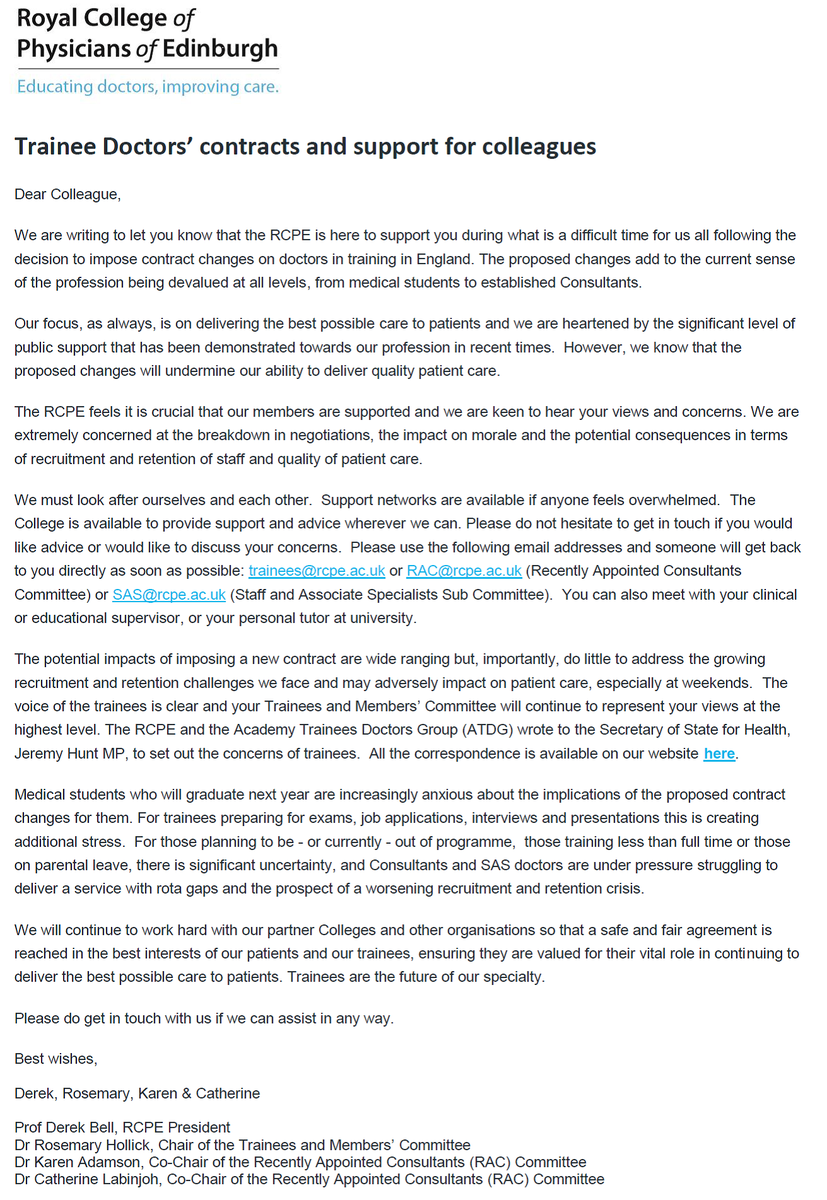 RCPEdin's tweet photo. Support is available for those concerned with impact of #juniorcontract proposals http://t.co/1TUOuKcdMF #lastingnhs http://t.co/Q8TYnpbmku