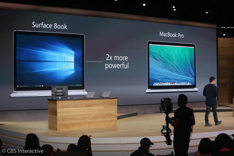 CNET's tweet photo. Surface Book is "two times faster than the MacBook Pro" #smacktalk #Windows10devices http://t.co/rHgLBYQ4l4 http://t.co/p1iEXmwJVV