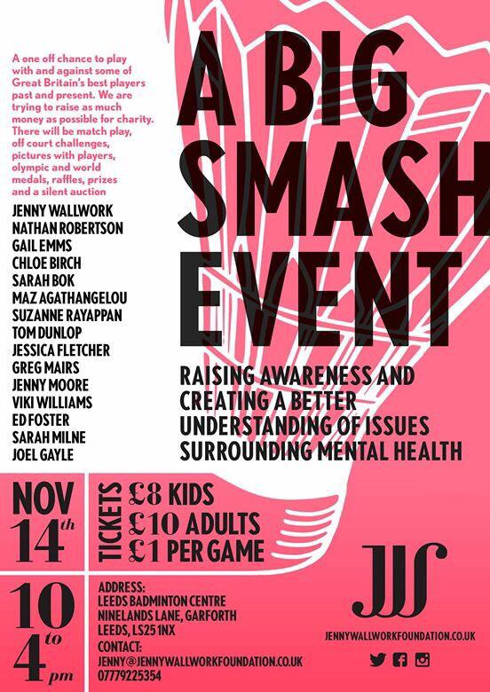 Jennywallwork's tweet photo. Enjoy playing Badminton?Join us on the14th November at #LeedsBadmintonCentre . Fundraising for the @JWFoundation1 👍🏻 http://t.co/rZOboBhpUu