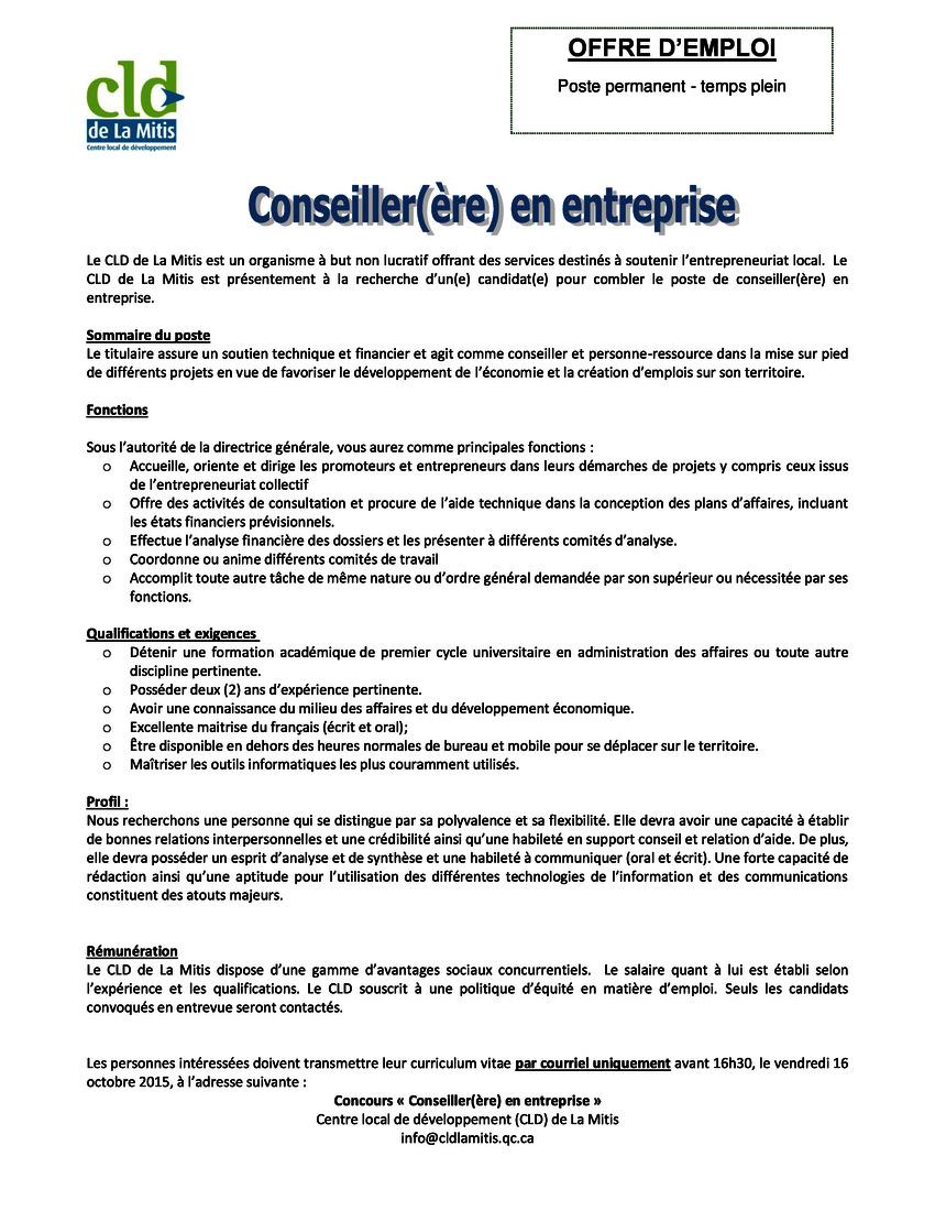CLDdeLaMitis's tweet photo. Le CLD recherche des candidat (e) s pour un poste permanent. #emploi.  http://t.co/GcW1QR3fGx http://t.co/jylgo1U5yh