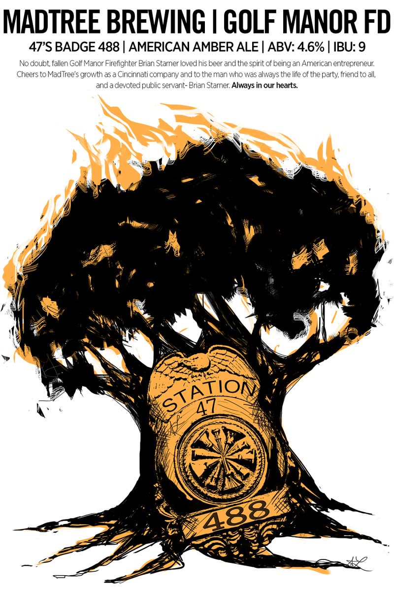 MadTreeBrewing's tweet photo. We are tapping 47's Badge 488 at Gaslight Cafe in P-Ridge Thurs at 5PM to honor Golf Manor firefighter Brian Starner http://t.co/8y5NsGjo4K