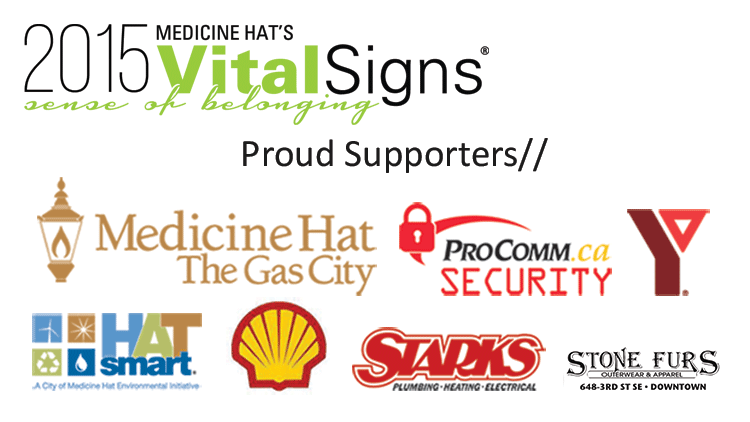 VitalSignsMH's tweet photo. Thx 2 our issues area sponsors 4 #vitalsigns15 @MedicineHatYMCA @ProCommMedHat @medicinehatcity #youmakeyourcommunity http://t.co/bgluWZKbMK