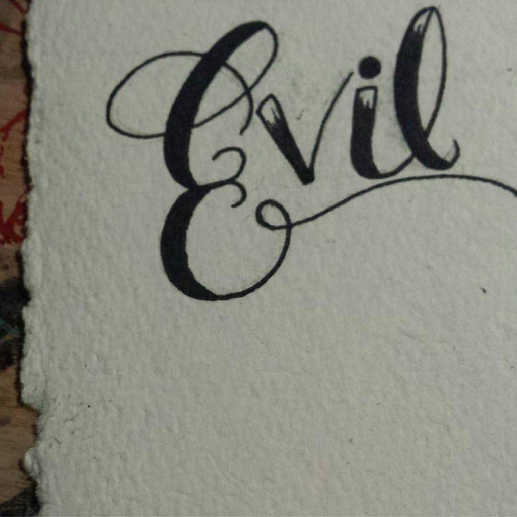 Druthersco's tweet image. By mos_wnr Evil #script #scripthead #scriptgang #letters #lettering #letterhead #lettergang #type #typography #typo…