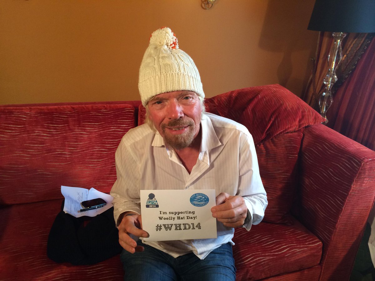 <a href="/richardbranson/">Richard Branson</a>, could you do us a favour and show us? #WhatsUnderYourHat for #WHD again this year? Please RT!