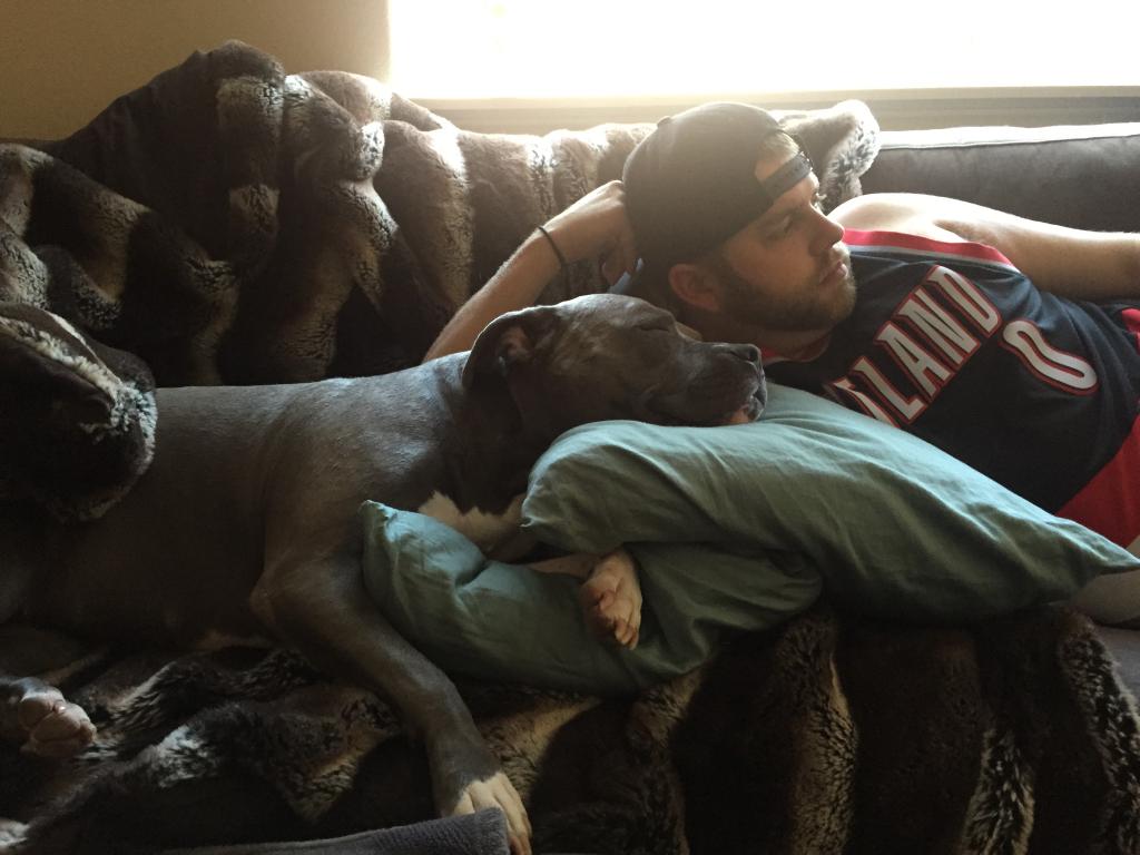 XaniKush's tweet photo. Sneak shot of me and my bish #Pitbull #pitparent #bluenose #RipCity http://t.co/GSfMKqmk0T