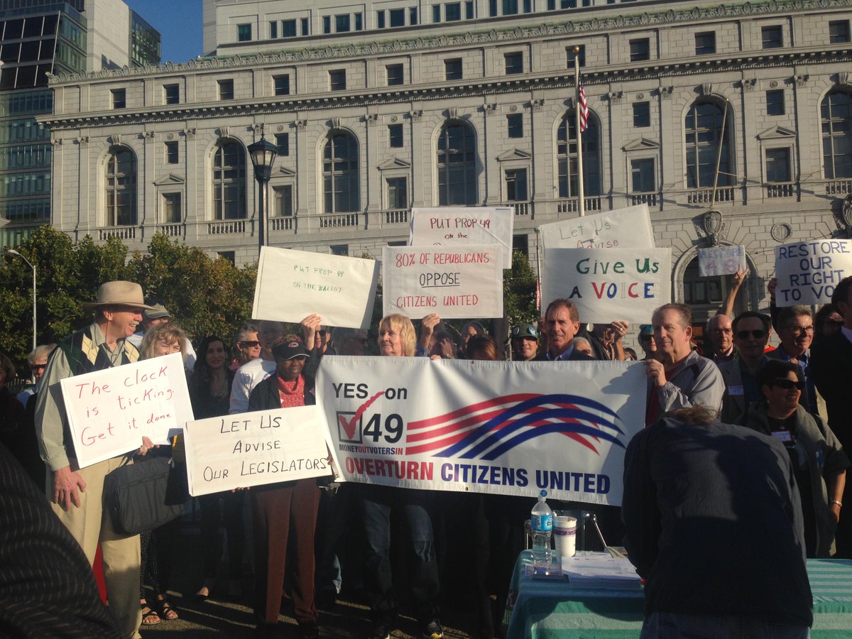 CACommonCause's tweet photo. Rally for Prop 49 at SF Civic Center. The court is hearing arguments right now! http://t.co/1pErKtzxpl #Restore49 http://t.co/KgpzftWFEU