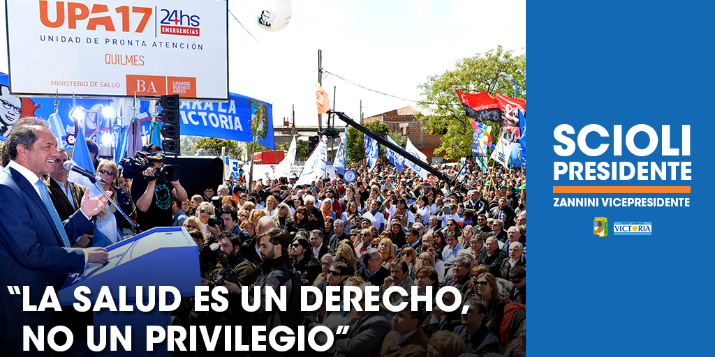 La salud es un derecho, no un privilegio. <a href="/danielscioli/">Daniel Scioli 🇦🇷</a>