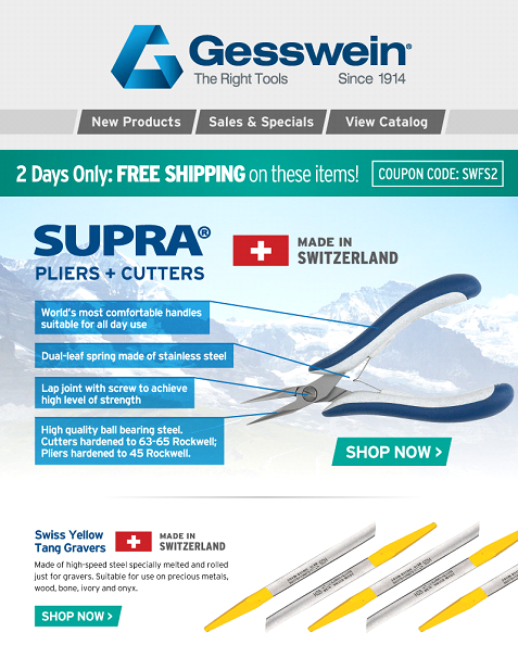 gesswein_jwlry's tweet photo. Free shipping on these items ends tomorrow! #freeshipping #pliers #jewelery #tools #gesswein http://t.co/QIRinj9bme