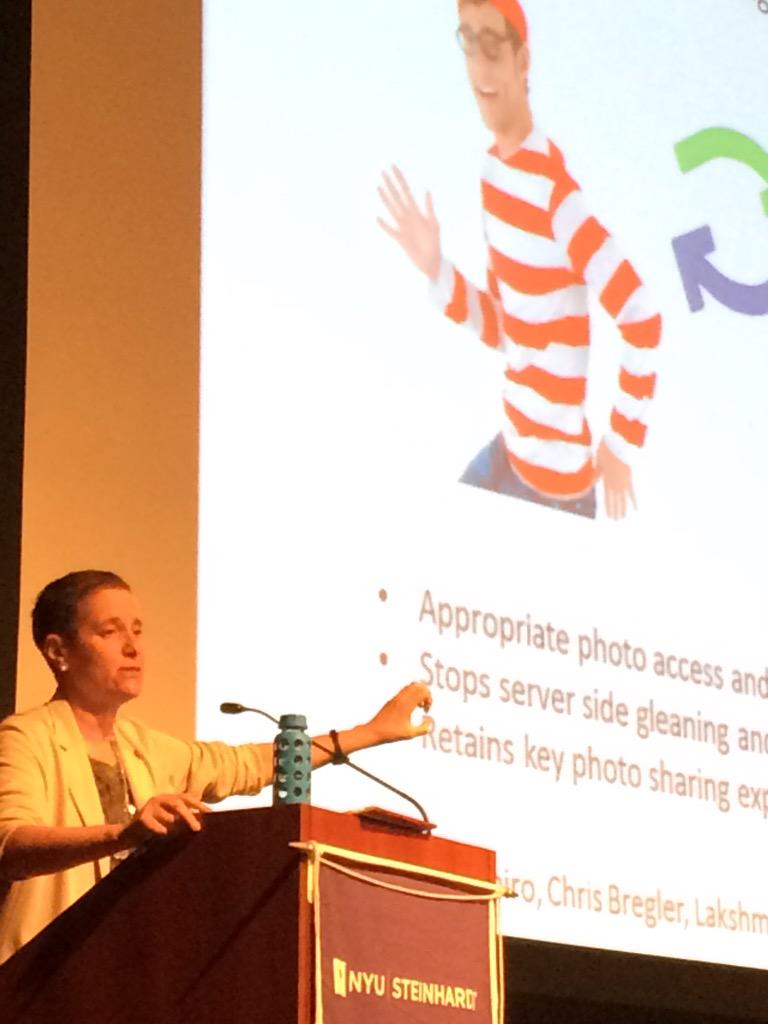 SteinhardtLife's tweet photo. Professor Helen Nissenbaum about privacy, obfuscation, &amp; sharing appropriately. @nyusteinhardt #convocation http://t.co/O1uIMiGA8F