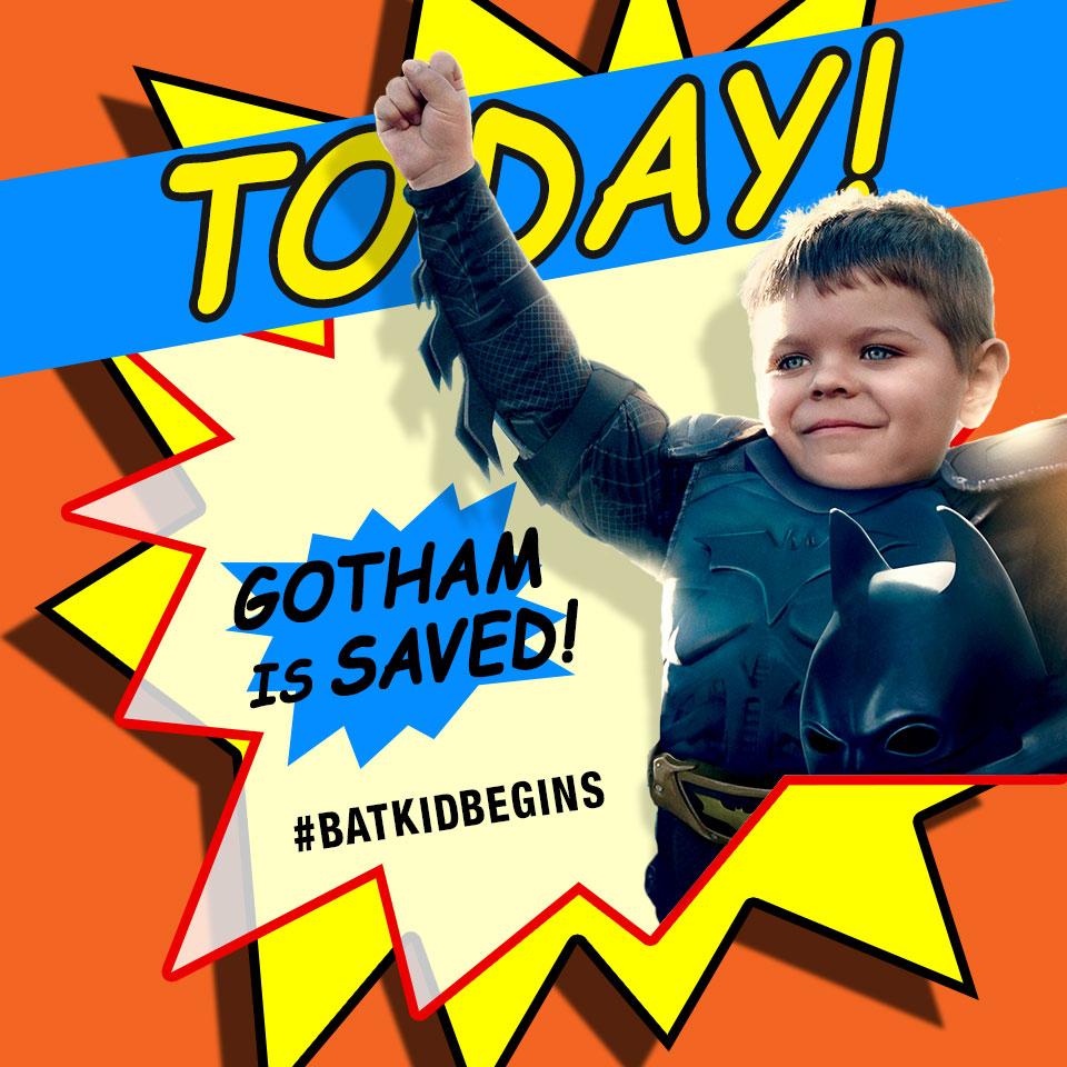 #BatkidsBack! Hope, joy, and unity. Own #BatkidBegins on DVD today. gwi.io/5qmcjr