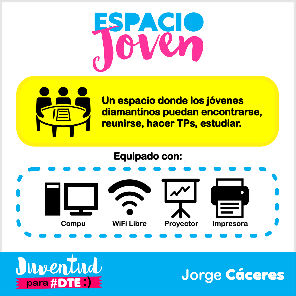 caceresdte's tweet photo. Un #EspacioJoven, que fomente y facilite el desarrollo de actividades juveniles. Un punto de encuentro. Acompañame 😀 http://t.co/tfLm0o1Qxg