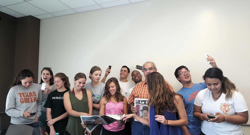 UTJSchool's tweet image. Journalists love the news! #ReportingUT #NewsEngagementDay How do you get your news? Newspaper? Moblie?