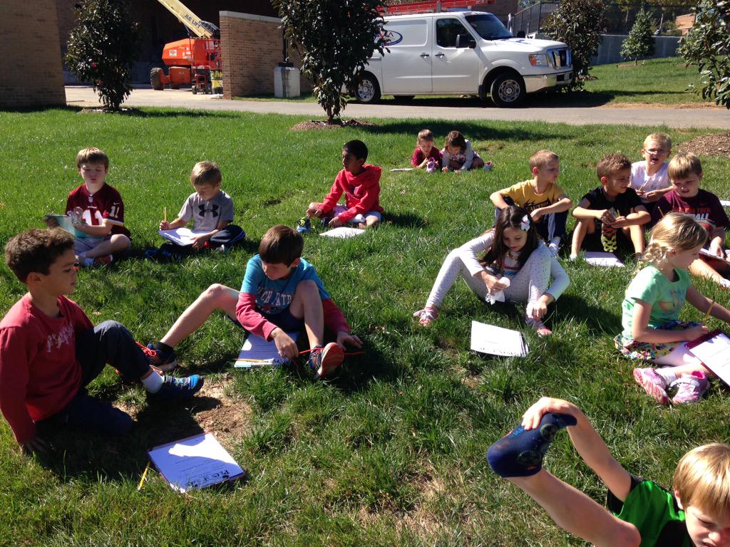 Kicking off our science unit by observing and categorizing our shoes in the perfect place!
