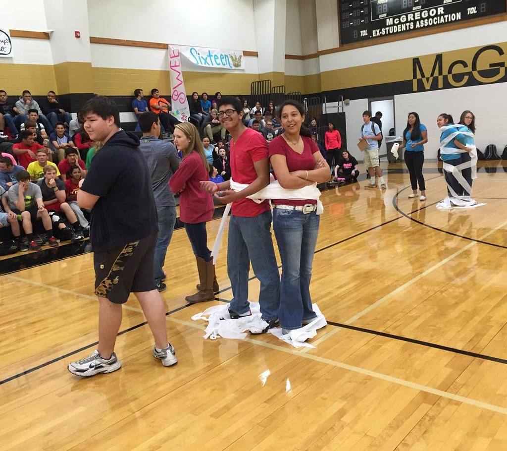 MHSDogs's tweet photo. #McGregorHS Juniors won today's TP wrap contest. #byeweekbattle http://t.co/baxOkTkqdm