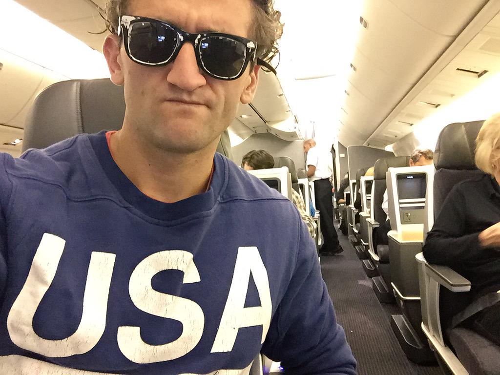 Casey's tweet photo. the only shirt I wear when traveling internationally 🇺🇸 http://t.co/amKQcK80bV