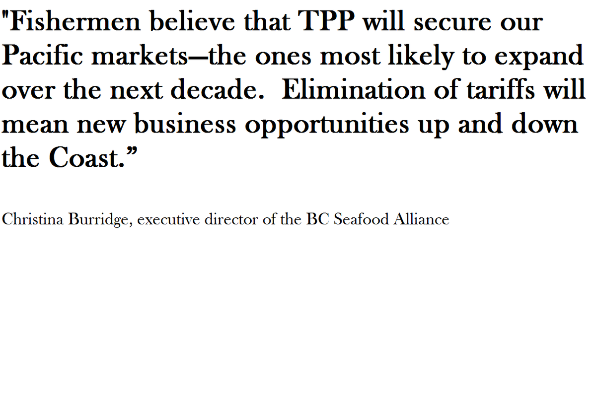 HonEdFast's tweet photo. See what the BC Seafood Alliance is saying about the benefits of the #TPP http://t.co/oJadyyLjSF