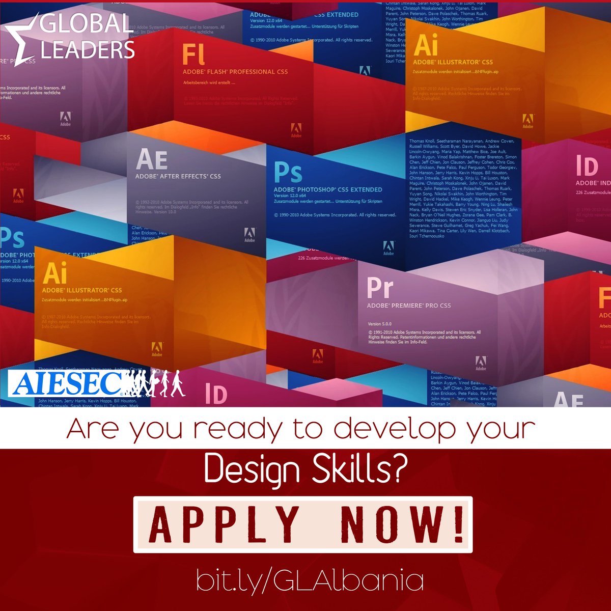 aiesecUT's tweet photo. Give yourself the chance to develop your designing skills.
Apply to be a Global Leader NOW: http://t.co/mL9Ou1qKY5 http://t.co/g8CGoVjXB7