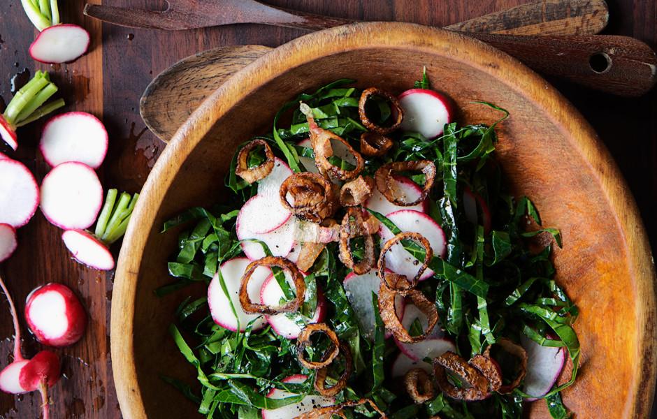 bonappetit's tweet image. Raw collards, you've never looked so good bonap.it/kY3Zto9