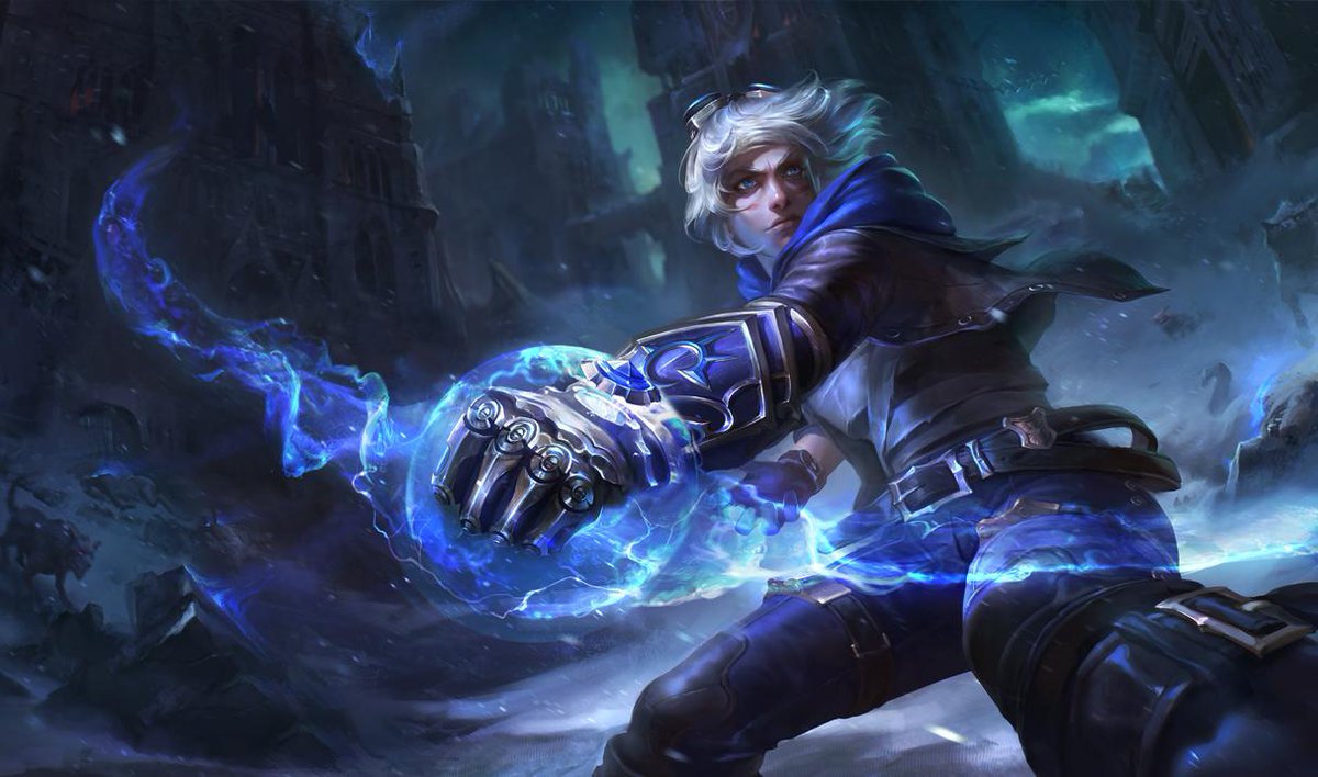 moobeat's tweet image. Updated Frosted Ezreal splash art on the #PBE