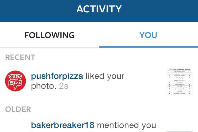 ICWCS's tweet photo. When @PushForPizza likes your Instagram post, that's when you know it's real #icwcs http://t.co/sNpaD0gWcy