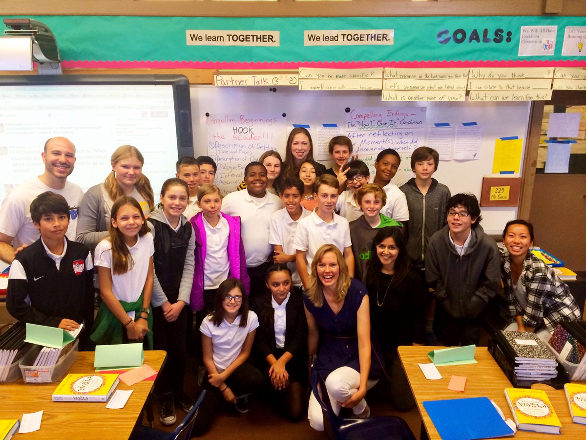 ChelseaClinton's tweet photo. Had a grt morning at Everett Middle School. Thx for the warm welcome &amp; terrific questions! #ItsYourWorld http://t.co/qvVw23VBJe