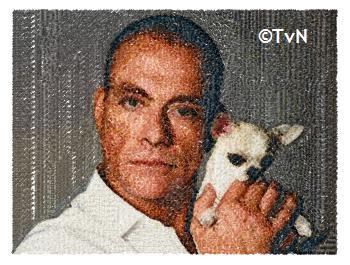 Emboirdery design of jean Claude van Damme. Happy birthday!   