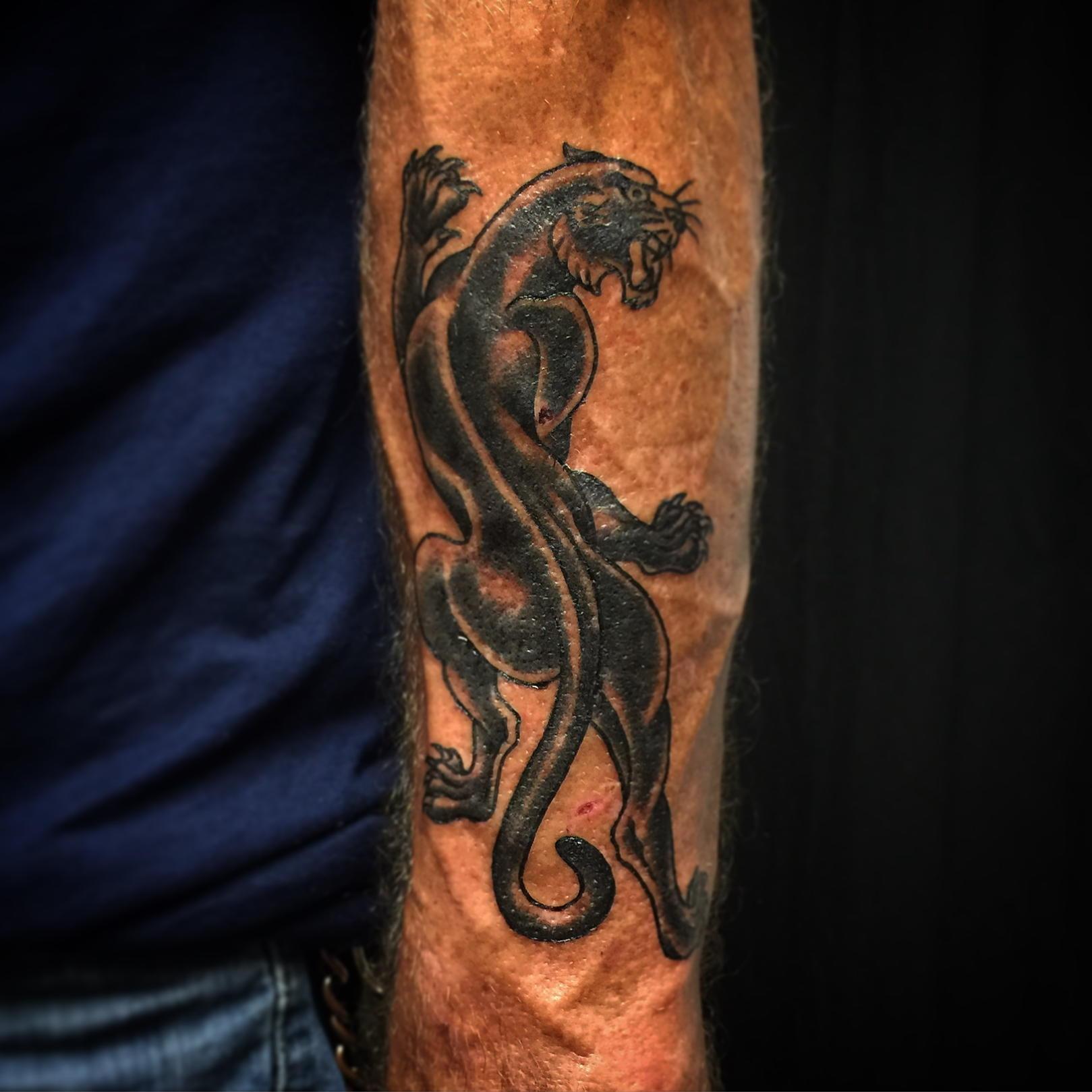 traditional panther tattoo