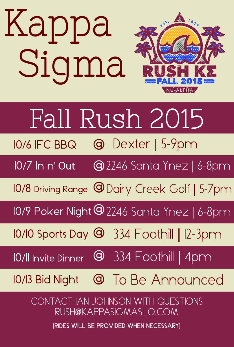 Fall Rush Schedule